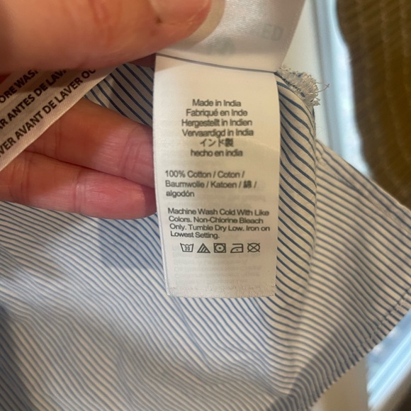 J. Crew Light Blue Pinstripe Blouse - Picture 3 of 4